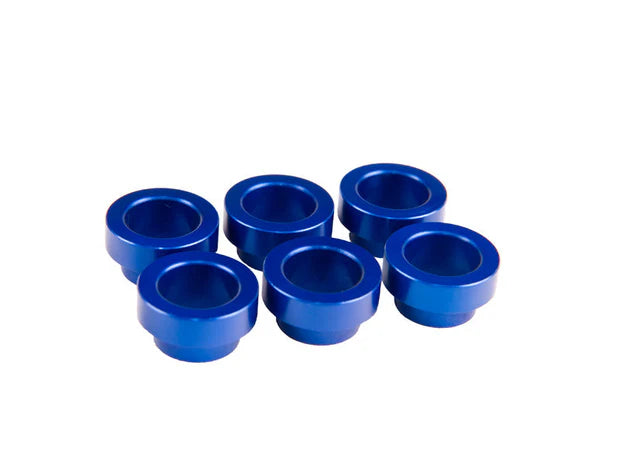 6 x FIC blue anodized Toyota Supra manifold bungs (bu-supra-spacer-6a) Fuel Injector Clinic Product Code: bu-supra-spacer-6a