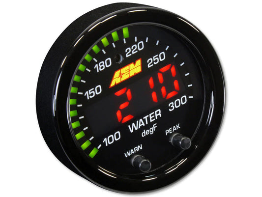 AEM X Series Water Temp Gauge 100-300F Black/Black SKU# 30-0302