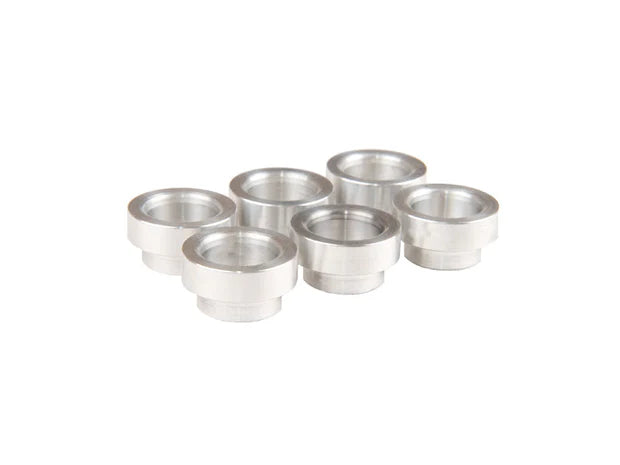 6 x UNANODIZED Toyota Supra manifold bungs (bu-supra-spacer-6u) Fuel Injector Clinic Product Code: bu-supra-spacer-6u